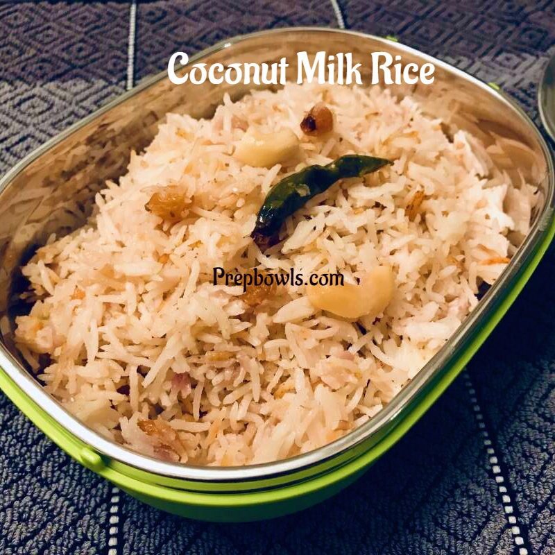 Thengai paal Sadam Coconut Milk Rice Recipe Plain Ghee Rice Cashew and raisins