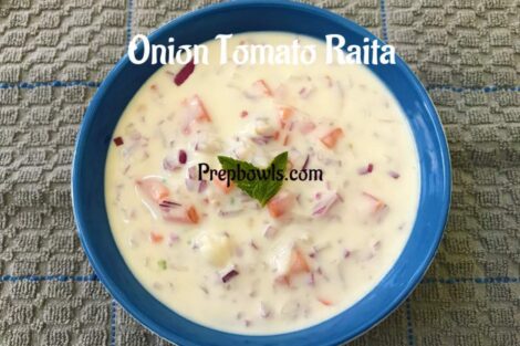 Onion Tomato Raita Easy Indian Accompaniment