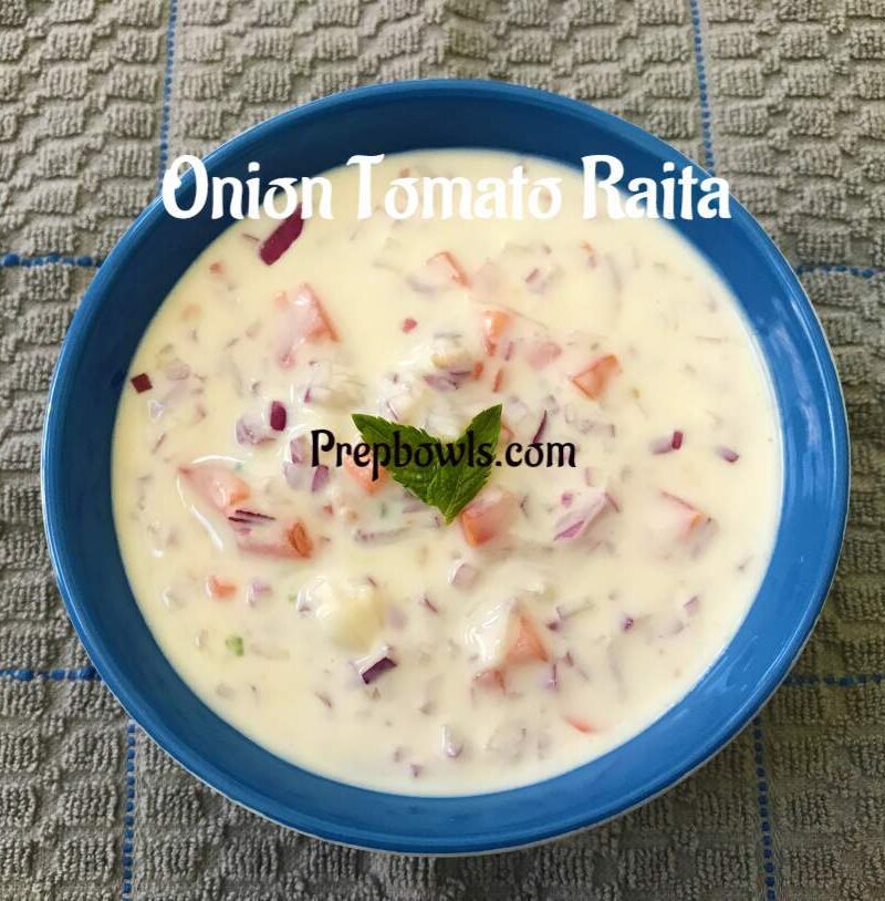 Onion Tomato Raita Easy Indian Accompaniment