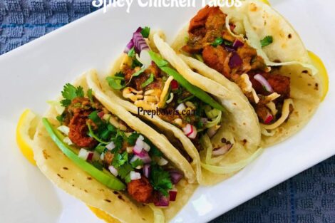 Non Vegetarian Spicy Chicken Taco With Mango Radish Salsa Fried Indian Spiced Mexican Soft Flour