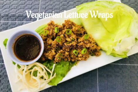 Healthy Appetizer Lunch Dinner Soya Chunks, Granules Textured Vegetable Protein Vegetarian Lettuce Wraps Hoisin Sauce Homemade Vegan Nutrela